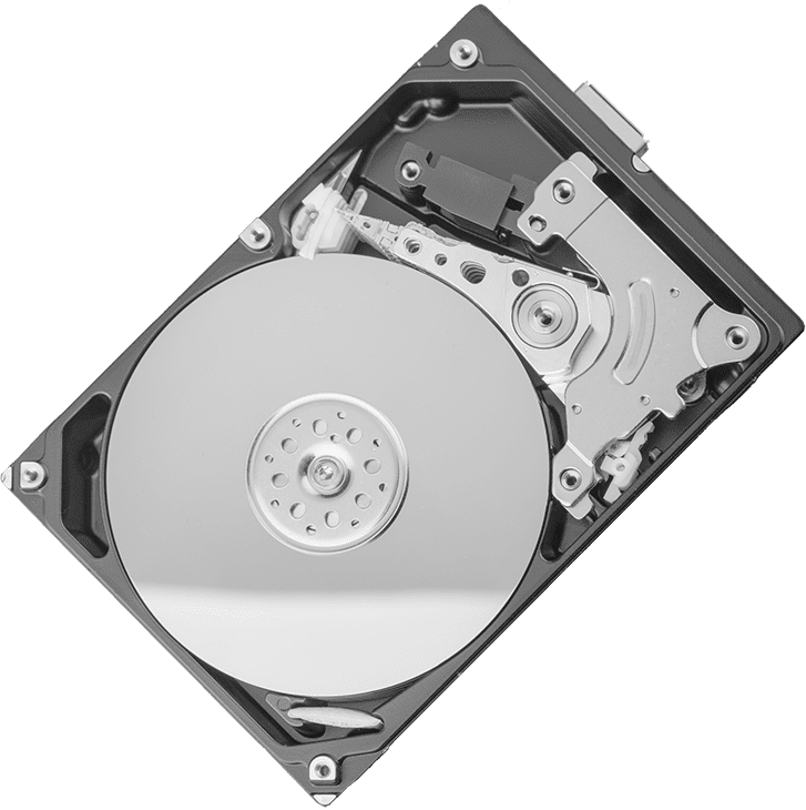 image of a hard drive rotated